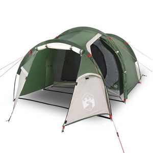 vidaXL Cort de camping pentru 2 persoane, verde, impermeabil