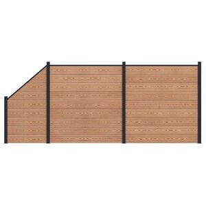 vidaXL Set de Gard 3 pcs 446 x 186 cm WPC și Aluminiu Maro