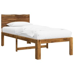 vidaXL Cadru de pat single cu tablie ROSTOCK natural 90 x 200 cm