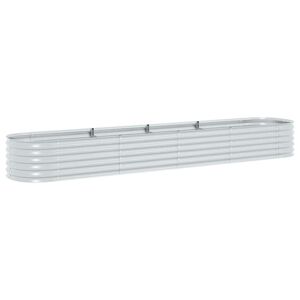 vidaXL Strat &icirc;nălțat de grădină argintiu 400x80x44 cm oțel galvanizat
