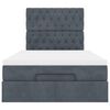 vidaXL Cadru de pat otoman cu saltele Gri închis 120x190cm catifea