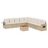 vidaXL Set canapele de grădină cu perne, 10 piese, bej, poliratan