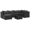 vidaXL Set mobilier de grădină cu perne, 7 piese, negru, poliratan