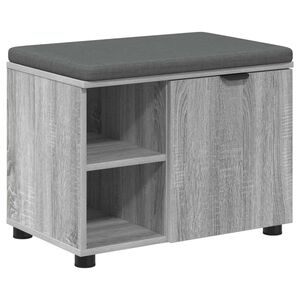 vidaXL Bancă pentru hol cu pernă cu raft Sonoma gri 60 x 38 x 46 cm