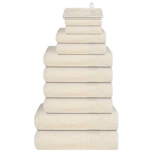 vidaXL Set prosoape FROGN 12 piese, crem, 360 g/m&sup2;