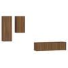 vidaXL Set dulapuri TV, 4 piese, stejar maro, lemn prelucrat