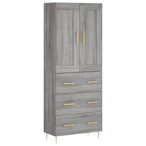 vidaXL Dulap &icirc;nalt, gri sonoma, 69,5x34x180 cm, lemn compozit