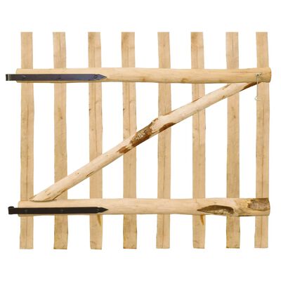 vidaXL Poartă simplă de gard, lemn de alun 100x90 cm