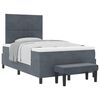 vidaXL Pat cu arcuri cu headboard Gri &icirc;nchis 200 x 120 cm Catifea