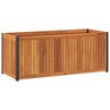 vidaXL Jardinieră de grădină, 110x45x44 cm, lemn masiv acacia/oțel