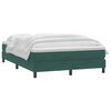 vidaXL Pat box spring cu saltea, verde &icirc;nchis, 160x210 cm, catifea