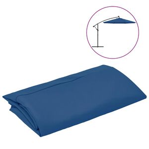vidaXL P&acirc;nză de schimb umbrelă de soare, albastru azuriu, 300 cm