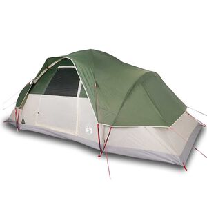vidaXL Cort de camping cupolă pentru 9 persoane, verde, impermeabil