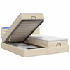 vidaXL Pat Ottoman cu Saltea și LED Crem 180 x 200 cm Țesătură