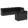 vidaXL Set mobilier de grădină cu perne, 8 piese, negru, poliratan