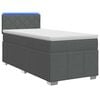vidaXL Pat boxspring cu saltea Gri &icirc;nchis 80 x 200 cm Țesătură