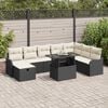 vidaXL Set de canapele pentru grădină cu pernă 9 pcs Negru Rattan poli