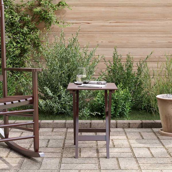 vidaXL Masă laterală pliabilă, maro, lemn masiv de plop