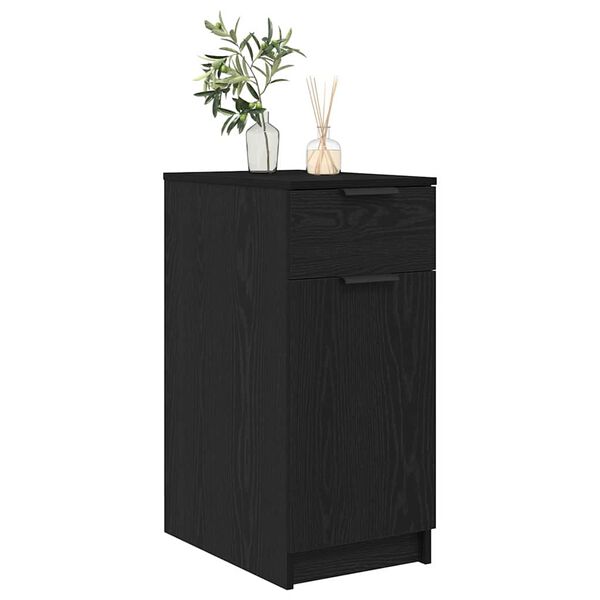 vidaXL Dulap de birou Stejar Negru 33 x 50 x 75 cm Lemn compozit