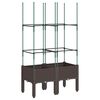 vidaXL Jardinieră de grădină cu spalier, maro, 80x40x142,5 cm, PP