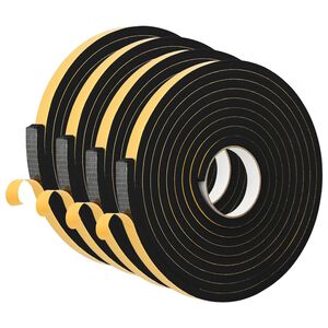 vidaXL Bandă din spumă autoadezivă 4 buc. Negru 15mm x 5m Spumă CR