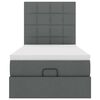 vidaXL Cadru pat otoman cu saltea țesătură gri închis 100x200 cm