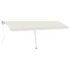 vidaXL Copertină automată cu senzor v&acirc;nt & LED, crem, 600x300 cm