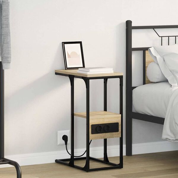 vidaXL Dulap de noapte Stejar sonoma 41.5 x 26 x 60.5 cm Lemn compozit