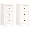 vidaXL Servante, 2 buc., alb, 40x35x80 cm, lemn masiv de pin