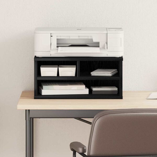 vidaXL Suport pentru imprimantă Stejar negru 49 x 40 x 22.5 cm