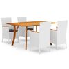 vidaXL Set de mobilier pentru grădină, 5 piese, alb