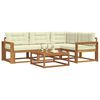 vidaXL Set de canapele de exterior cu pernă 5 pcs Natural și Crem
