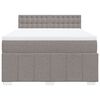 vidaXL Pat box spring cu saltea, gri taupe, 160x200 cm material textil