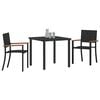 vidaXL Set de masă pentru grădină 3 pcs Negru Rattan poli