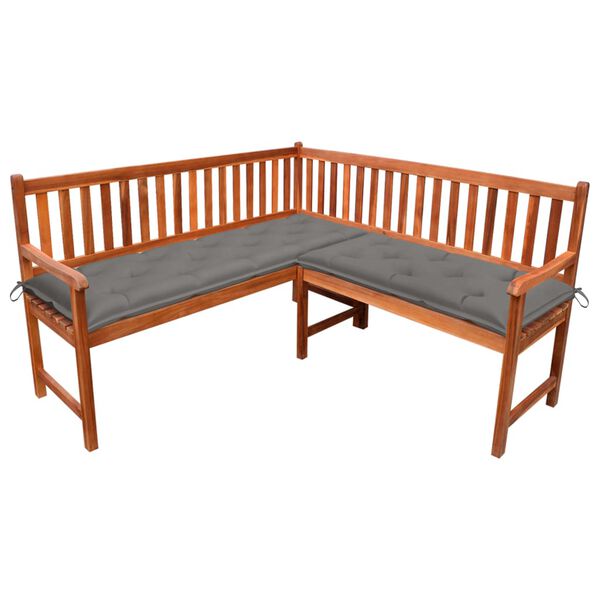 vidaXL Bancă de colț grădină, cu perne,150 cm, lemn masiv de acacia