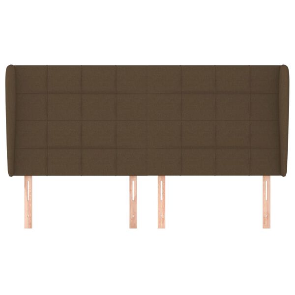 vidaXL Tăblie de pat cu aripioare maro &icirc;nchis 203x23x118/128 cm textil