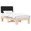 vidaXL Cadru de pat cu tăblie tapițată cu headboard Negru 90 x 200 cm
