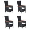 vidaXL Set mobilier pentru grădină, 7 piese, negru
