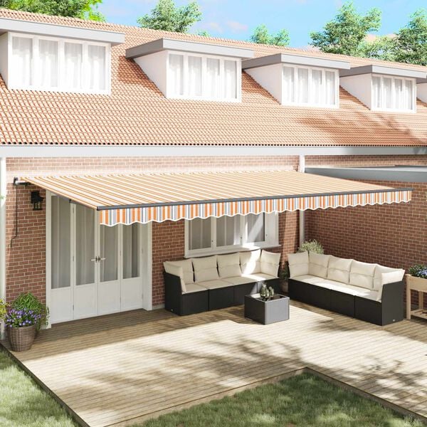 vidaXL Cortina Retractabilă Multicolour 600 &times; 300 cm Poliester și oțel