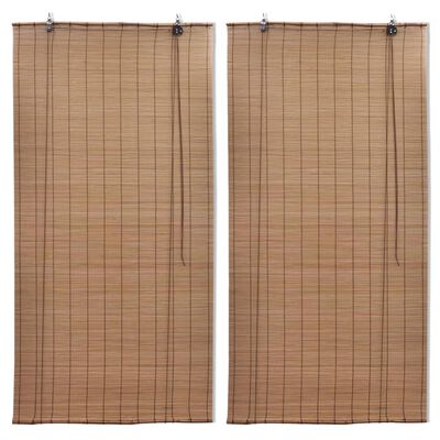 vidaXL Jaluzele din bambus tip rulou, 2 buc., maro, 80 x 160 cm