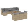 vidaXL Set canapele de grădină, 11 piese, cu perne, bej, poliratan