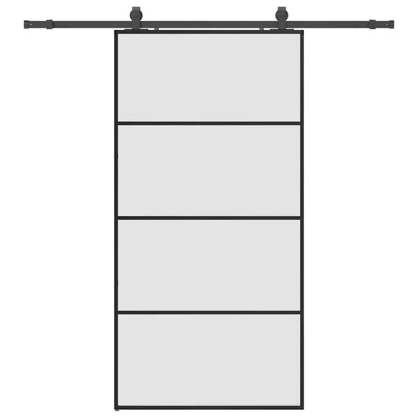 vidaXL Ușă glisantă cu set de feronerie neagră 102,5x205 cm Sticlă ESG
