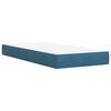 vidaXL Pat box spring cu saltea, albastru, 100x200 cm, catifea