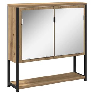 vidaXL Dulap cu oglindă Stejar Artizanal 60 x 16 x 60 cm