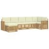 vidaXL Set de canapele de exterior 7 pcs Alb și crem