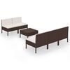 vidaXL Set mobilier de grădină cu perne, 6 piese, maro, poliratan