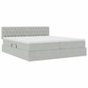 vidaXL Pat cu storage cu saltea cu headboard Gri deschis 90 x 200 cm