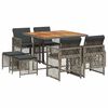 vidaXL Set mobilier grădină cu perne, 9 piese, gri, poliratan