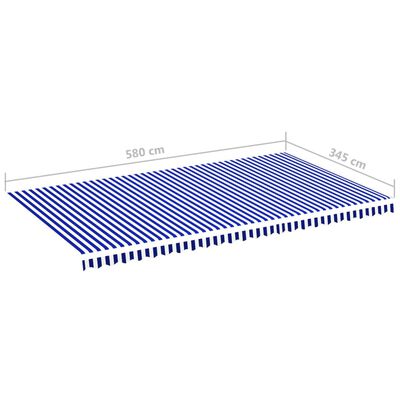 vidaXL Pânză de rezervă copertină, albastru și alb, 6x3,5 m