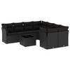 vidaXL Set mobilier de grădină cu perne, 9 piese, negru, poliratan